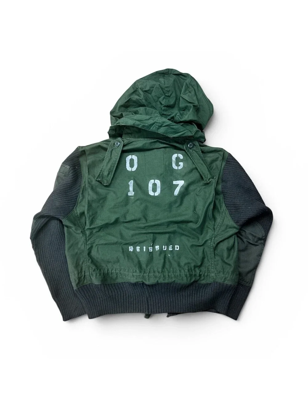 VTG OG107 Jacket Size L Knit Green Gorpcore Distressed 1972